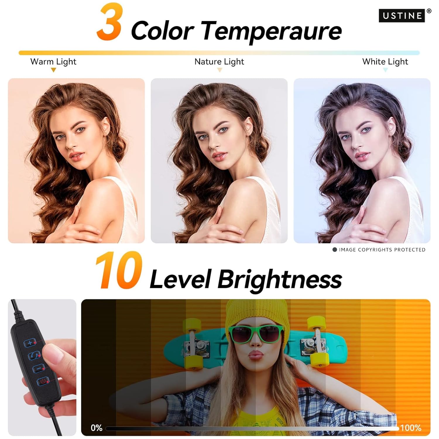 Youtuber Kit | 10" Ring Light | Wireless mic | Extra-Long Selfie Stick with Large Reinforced Tripod Upto 67 inch/170 cm with, BT, Fb Videos, Reels. (Tripro X5 + 10" Light+Wireless Mic) — Amazon image 3