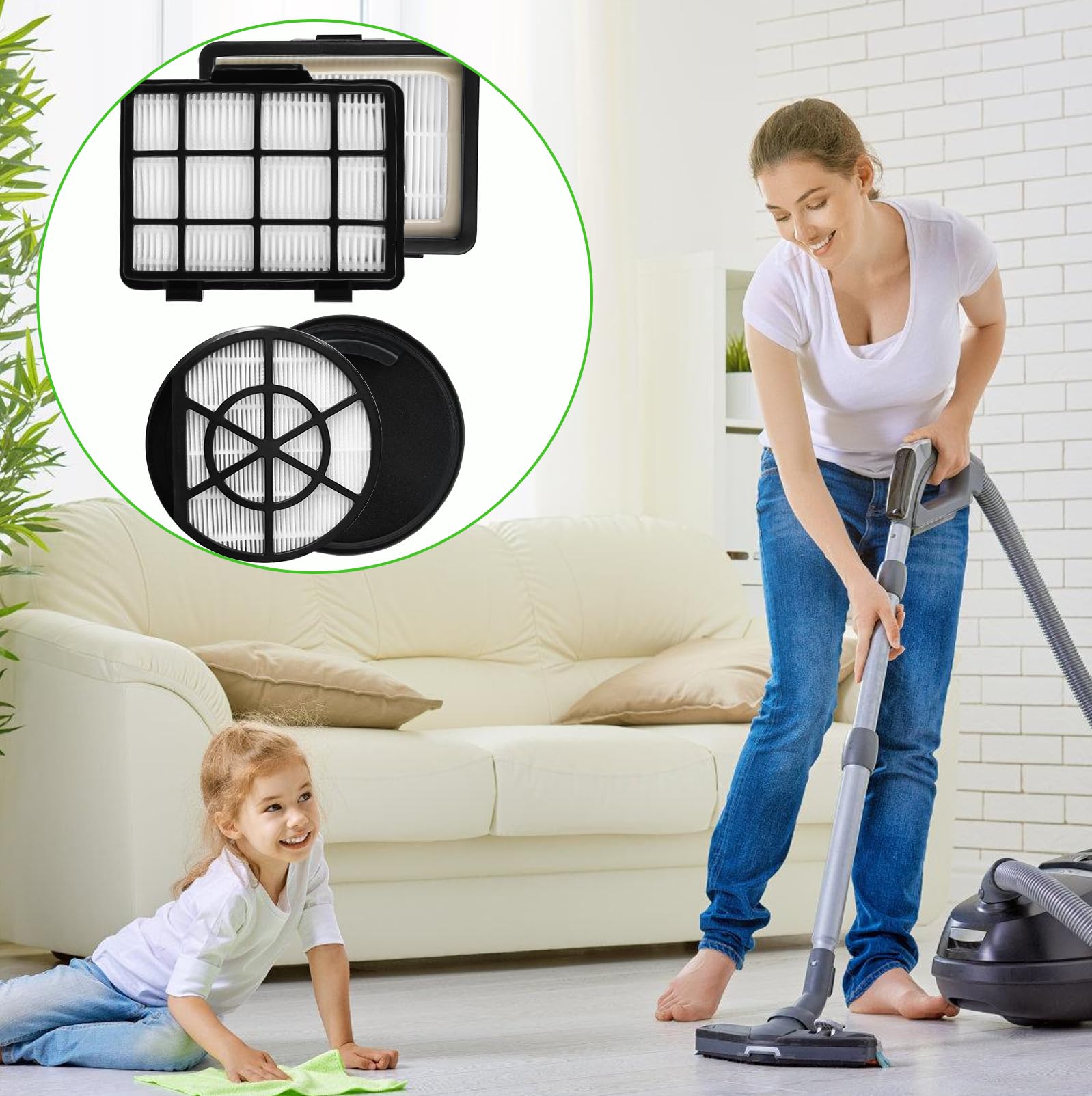 4 pezzi filtri accessori per aspirapolvere Bosch Serie 2 BGC05A220A, BGC05A320, BGC05A322, BGC05AAA1, BGS05A221, BGS05A222, BGS05AAA2/01, BGS05A220/02, filtro Hepa protezione motore Filtro, filtro di