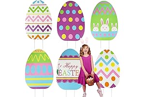 Giant Easter Egg Yard Signs - Six Jumbo 26” x 18” Lawn...