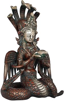 Exotic India Naga Kanya - Brass Statue