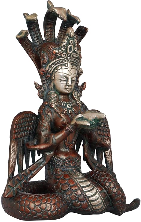 Exotic India Naga Kanya - Brass Statue