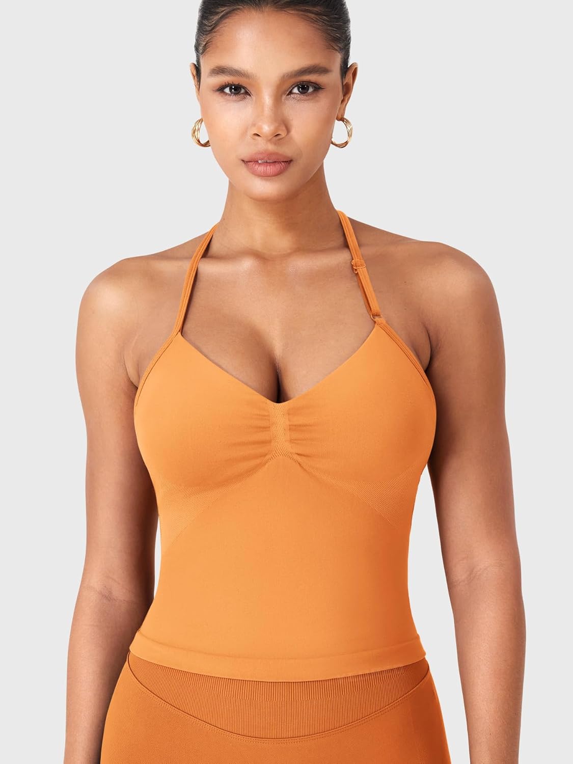 YEOREO SoftHue Impact Longline Strappy Top Women's Halter Workout Tank Tops Backless Gym Longline with Adjustable Strap - Image 4