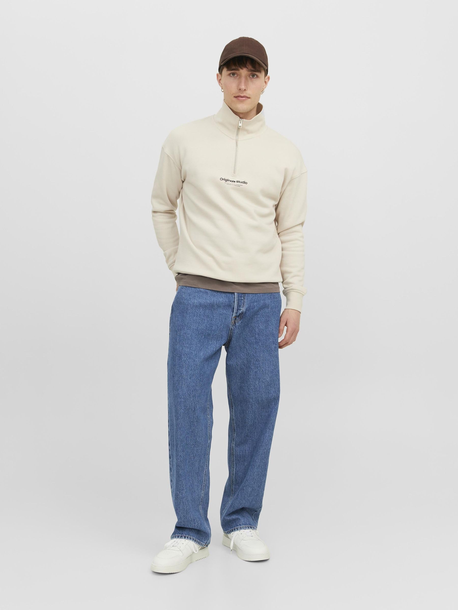 JACK & JONES JJIALEX Jjoriginal SBD 304 Noos Uomo Jeans Blu 100% Cotone Relaxed