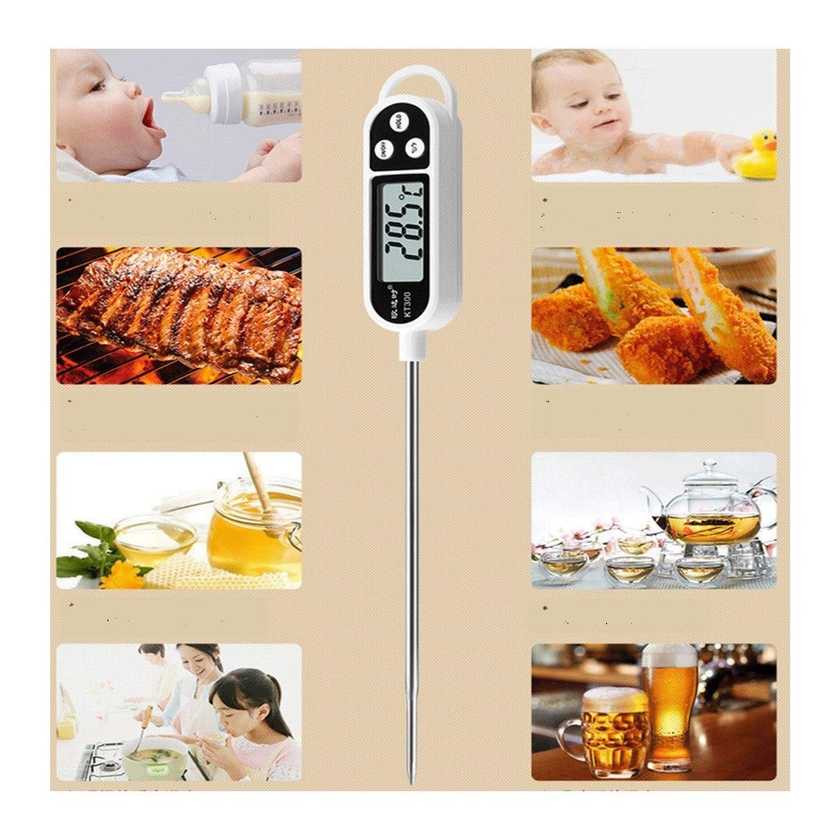 XINGYU Misuratore della Temperatura dell'Acqua, Misuratore della Temperatura del Latte, Termometro per Alimenti da Cucina, Termometro per Il Centro del Latte in Polvere, Temperatura d