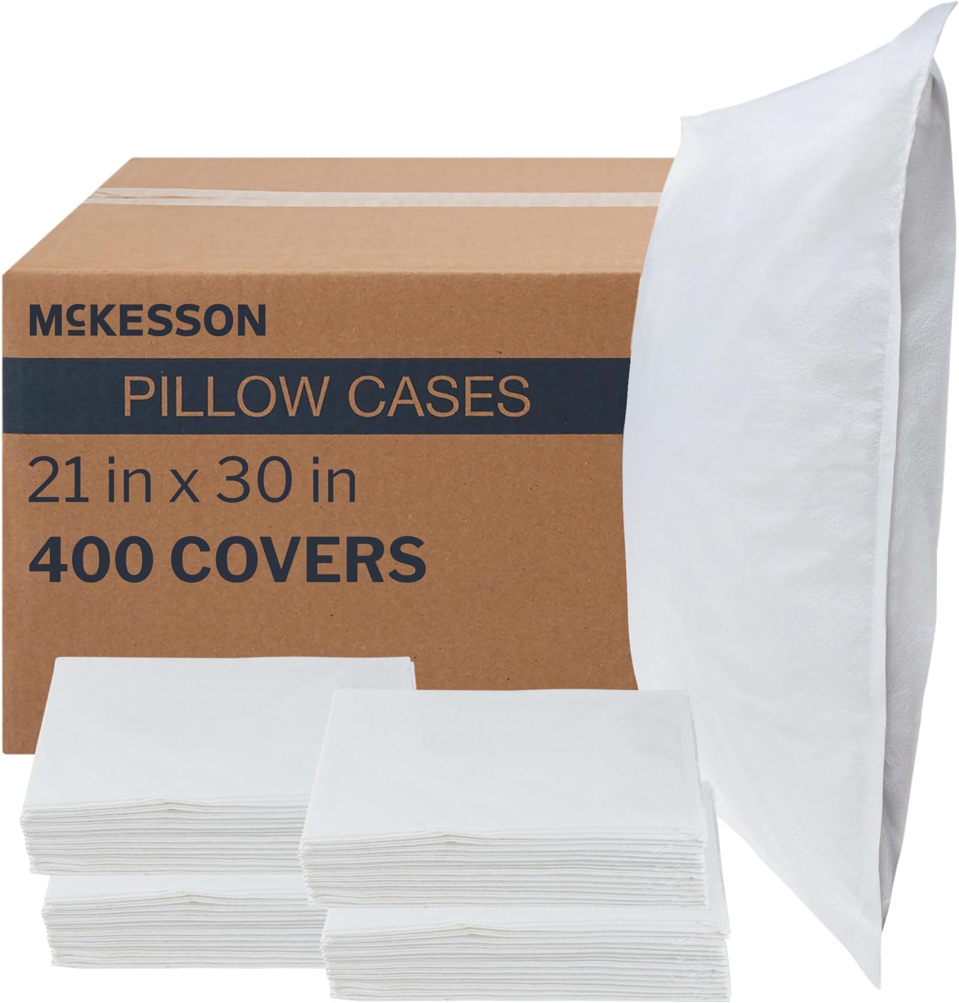 McKesson Pillow Covers Bulk Pillowcase, White, 21 x 30 in, 100 ct | McKesson Single-Use Pillowcase