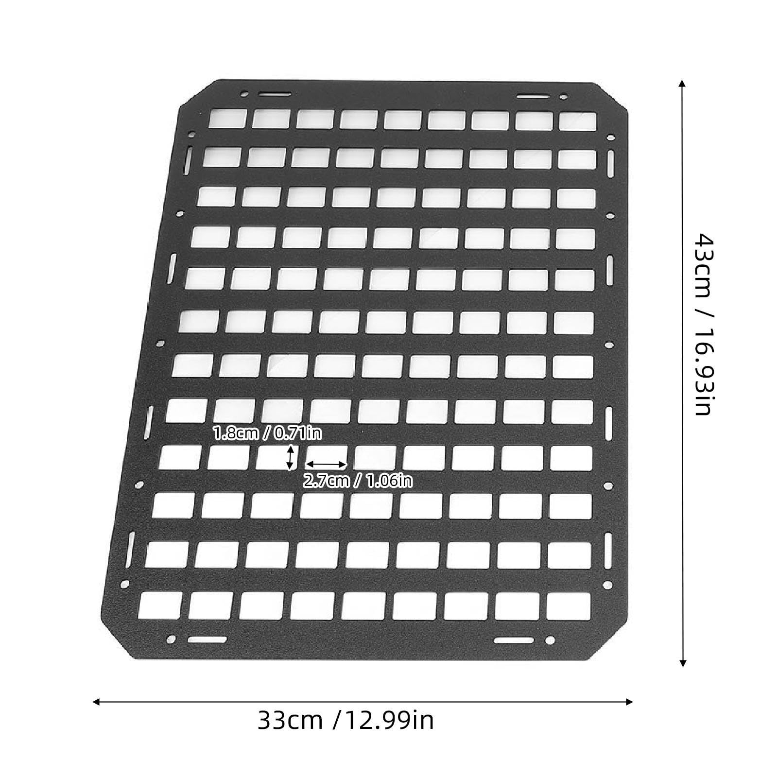 aqxreight Panel MOLLE Rígido Para Vehículo 43x33cm Organizador Trasero Del Asiento Universal Compatible Con Autos Camionetas Y Pickups Diseño Modular Espacioso Y Duradero
