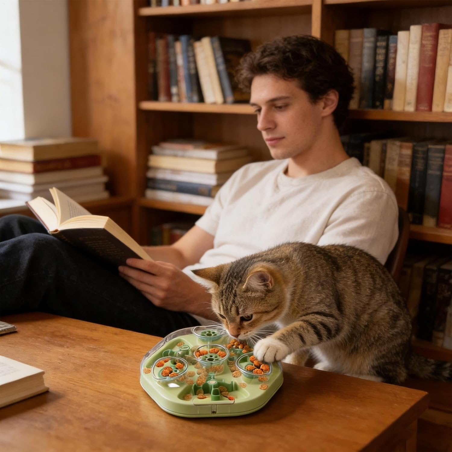 Treat Puzzle Toys for Dogs - Interactive Slow Feeding Game, Mental Challenge Feeder Toy Fun Activity Device Puppy Kitten Medium Large Breed Exercise Unit| Dynamic with Encouraging Food Search Action