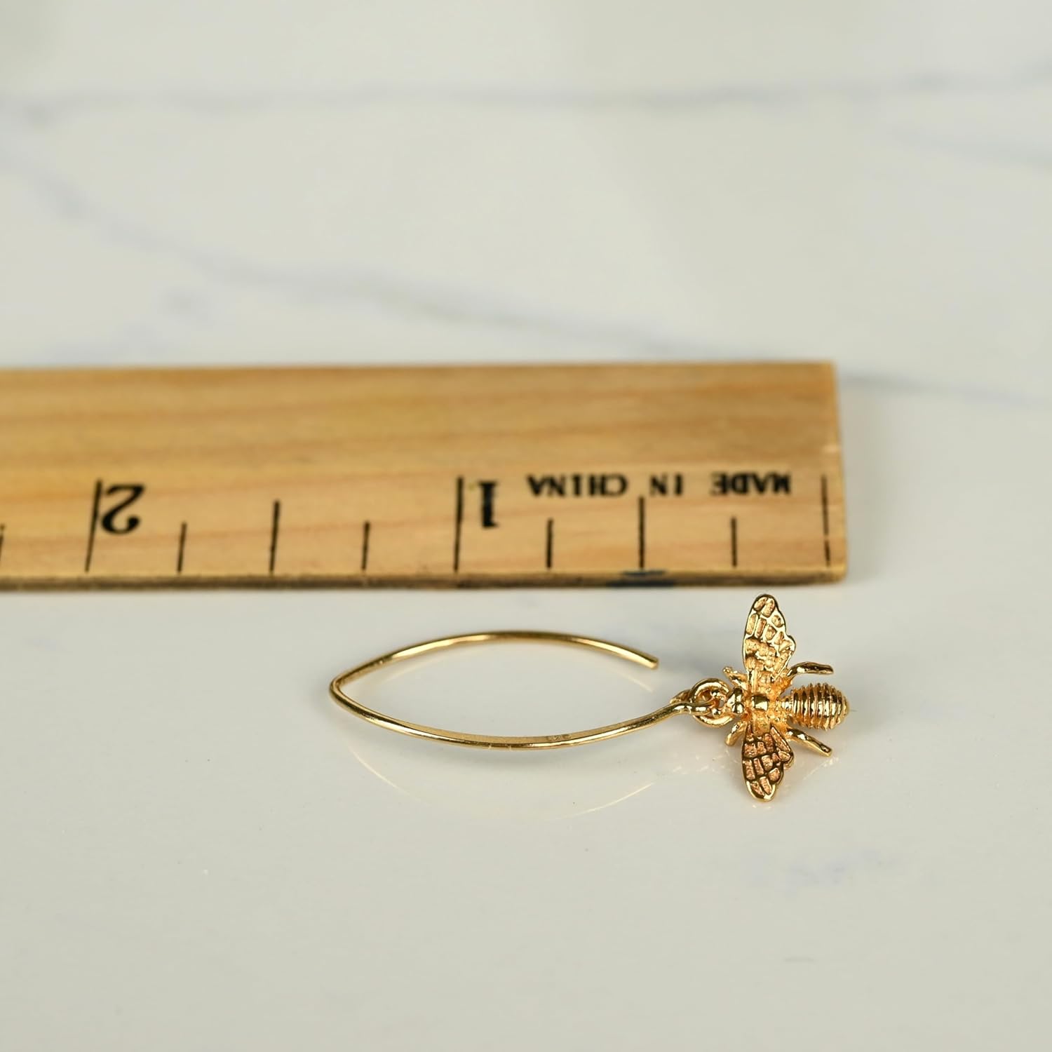 14k Gold Bee Dangle Earrings Sterling Silver - Image 6