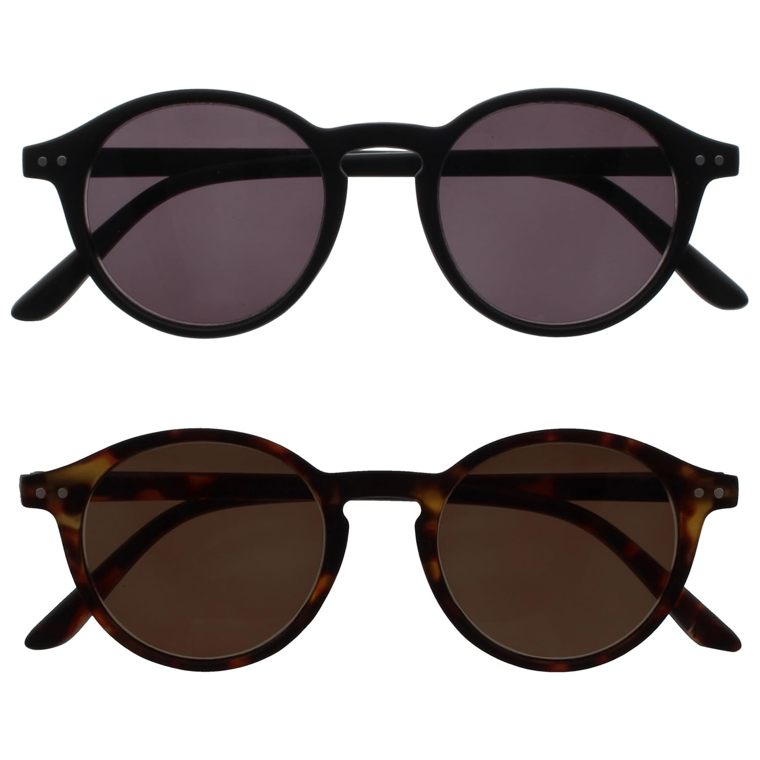 OPULIZE REY Sunglasses for Women Men Retro Round Frame with Spring Hinges