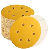 Vista 14 de Discos de lijado de grano 80 de 6 pulgadas, papel de lija de gancho y bucle para lijadora orbital, profesional para automoción y carpintería
