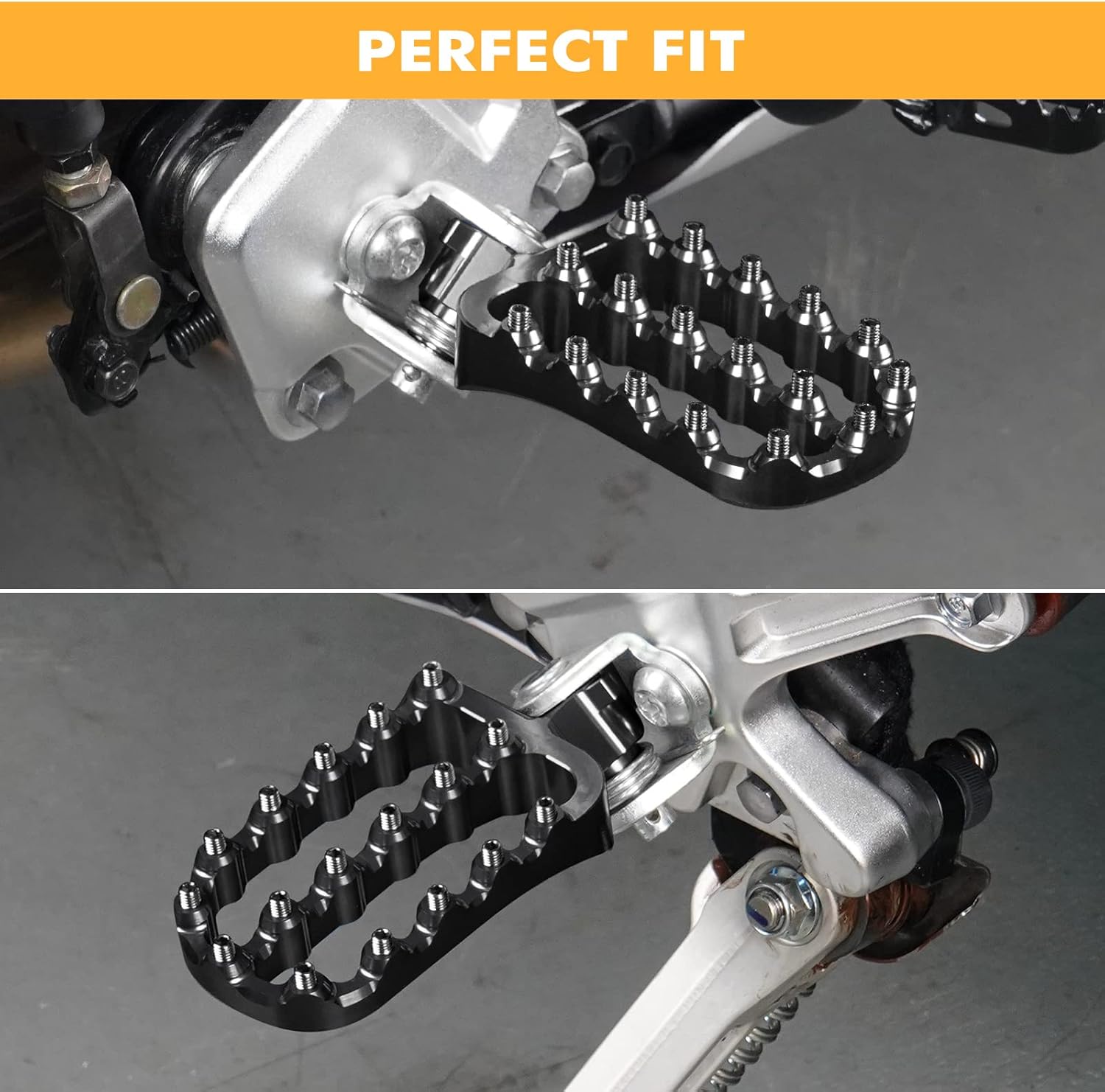 NICECNC Black Wide Foot Pegs Footrest Compatible with Yamaha Tenere700/XTZ 700 2019-2024,Tenere 700 Rally Edition 2020-2024,Lengthened Enlarged Footpeg 6061 Aluminum CNC Machined