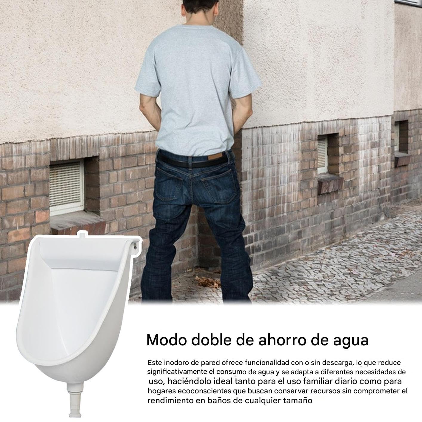 WC da montare a parete, con funzione di scarico e separatore, orinatoio per uomo, per uso esterno, casa, giardino, camper, appartamento, per papà, fidanzato, nonno