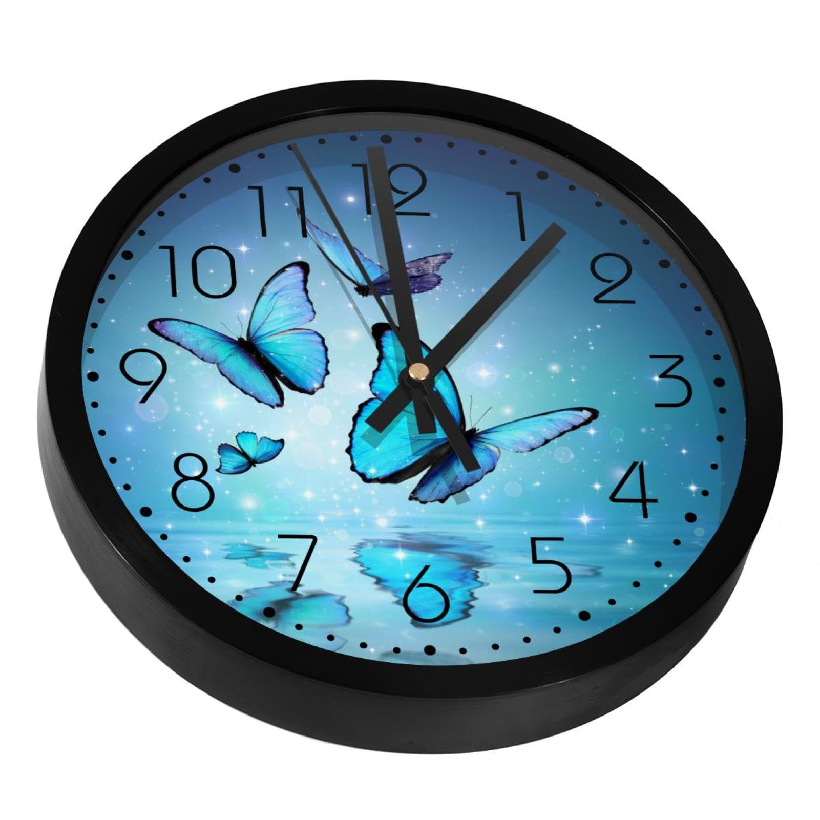 Horloge murale silencieuse à piles déco nature pour salon et bureau