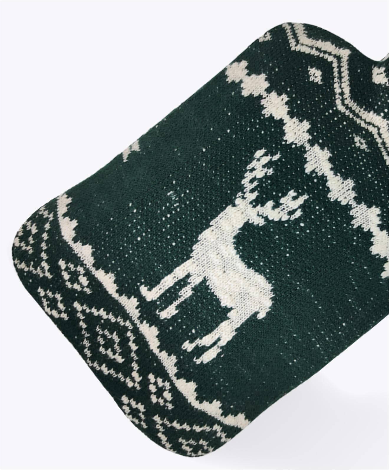 medaxo Cozys Hot Water Bag with Designer Knit Cover (Green, Reindeer) | 2 LTR Capacity | Stylish Prefixed cover | For Cramps, Pain Relief & Cozy Nights | Feet, Bed Warmer for Adults, Kid2 - Pack of 2 1