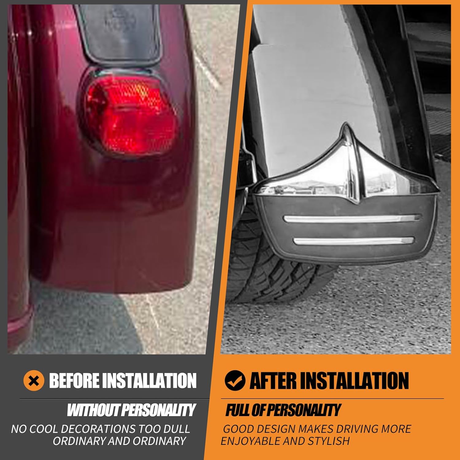 Rear Fender Accent Front Lip Trim Fit For Harley Tri Glide Ultra Classic FLHTCUTG 2009–2025 Street Glide Trikes FLHXXX 2010-2011 (Chrome)