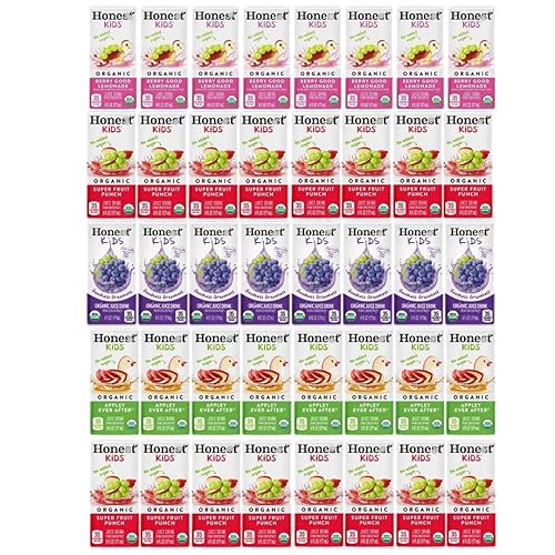 Honets Kids - Bebida de jugo orgánica para niños, paquete variado, 6 onzas líquidas (paquete de 40)