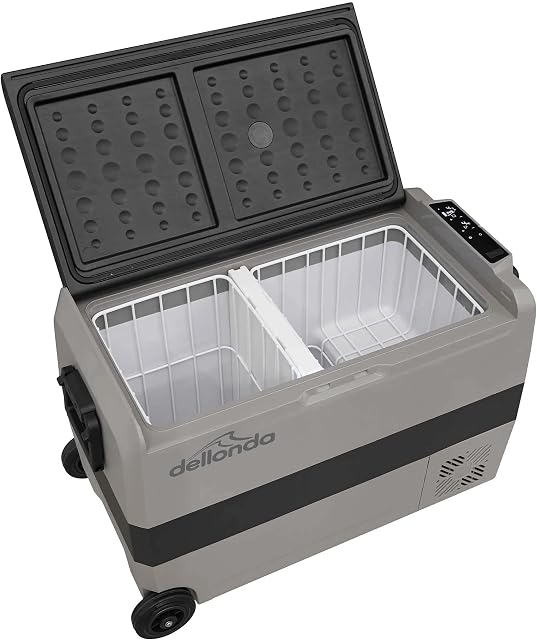 Dellonda 50L Portable Car Fridge/Freezer, 12/24/230V Dual Zone Compressor - DL14