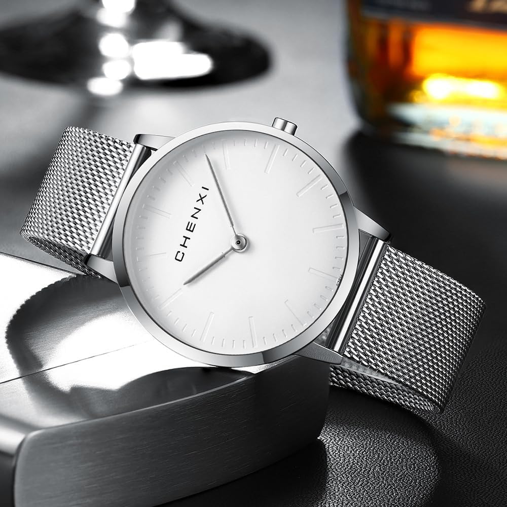 Women's Quartz Watches Ultra-Thin Gorgeous Simple Petite Wrist Watches Small Dial Mesh Steel Bracelet - Image 3