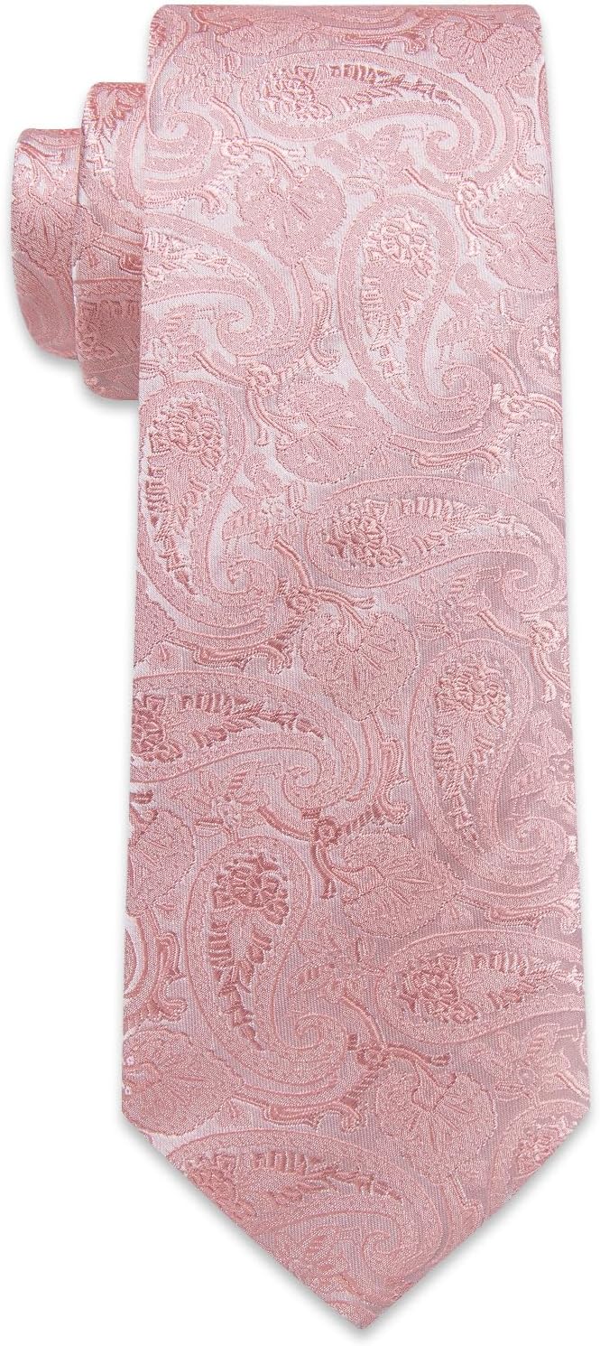 Paisley Tie Sets Floral Necktie Handkerchief Cufflinks Set Silk Woven Ties Business Wedding Party - Image 5