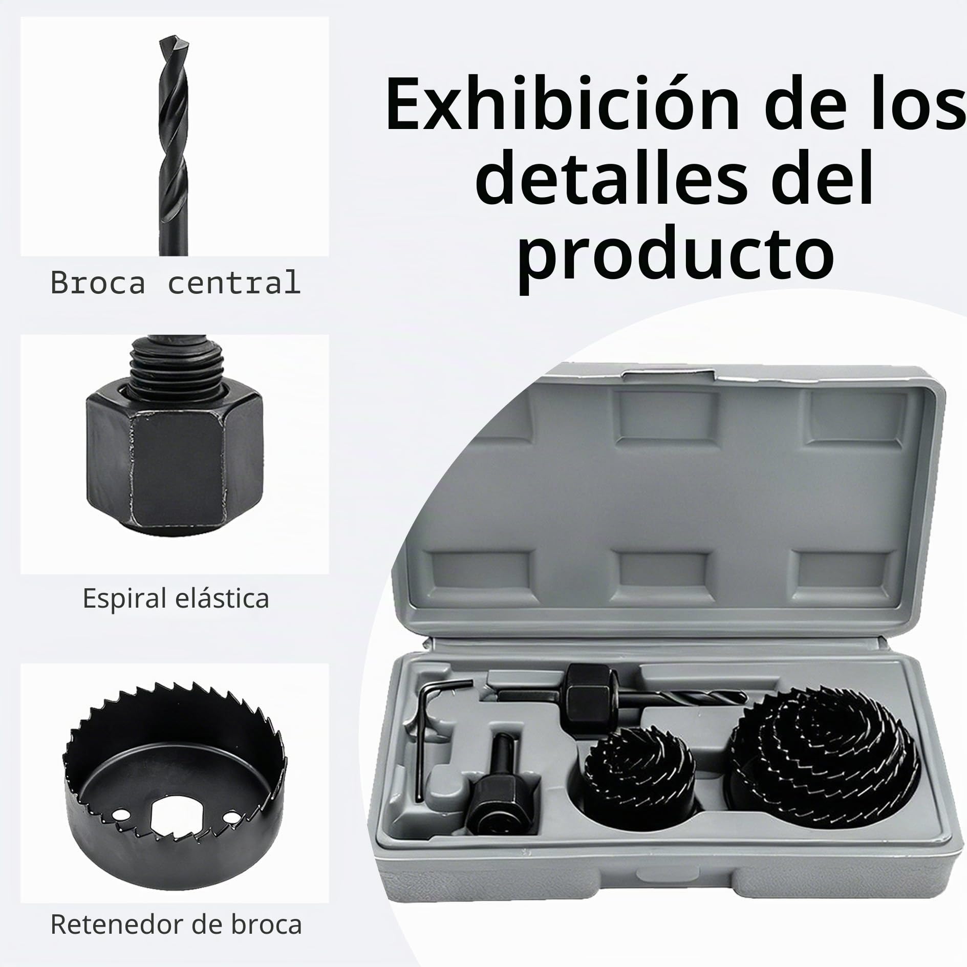 11 Piezas Sierras de Agujero en Acero al Carbono, 19-64 MM Serras Perfuradoras Acero al Carbono, Serras para Madera, Plástico y PVC con Estuche de Almacenamiento Portátil