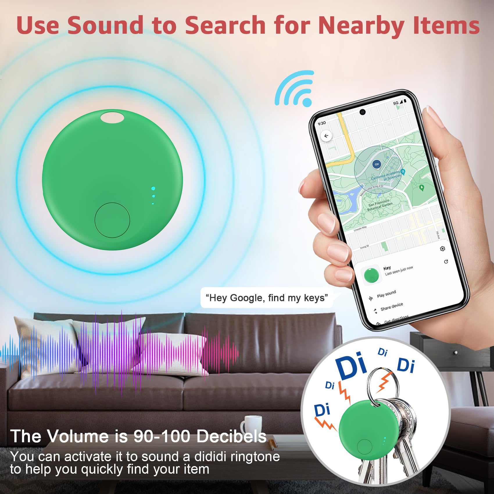 Airtag Android, 4 PCS Smart Tracker Tag GPS Localizzatore Chiavi Compatibile con Trova Dispositivo(Solo Android), Bluetooth Tracker Compatibile per Portafogli,Chiavi,Zaini, Animale