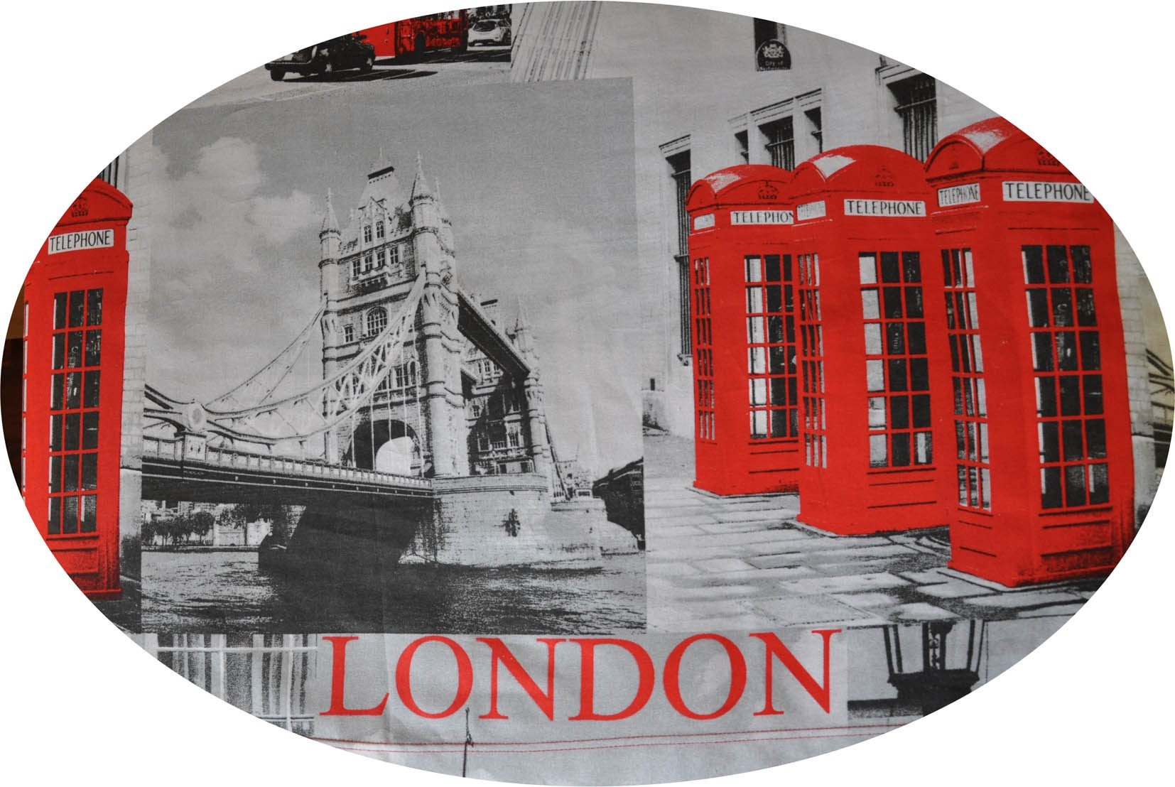 Trapunta Singola Casatessile Londra 170x270 Cm - Microfibra Stampata Con Mappe E Simboli Di Londra, Fondo Rosso, Invernale