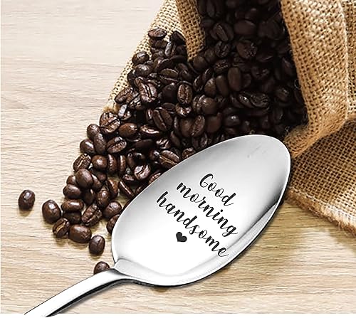 Miniatura 5 de Good Morning Handsome | Regalo para él | Regalo del día de San Valentín | Regalos de larga distancia | Cuchara grabada de 7 pulgadas | Relleno de
