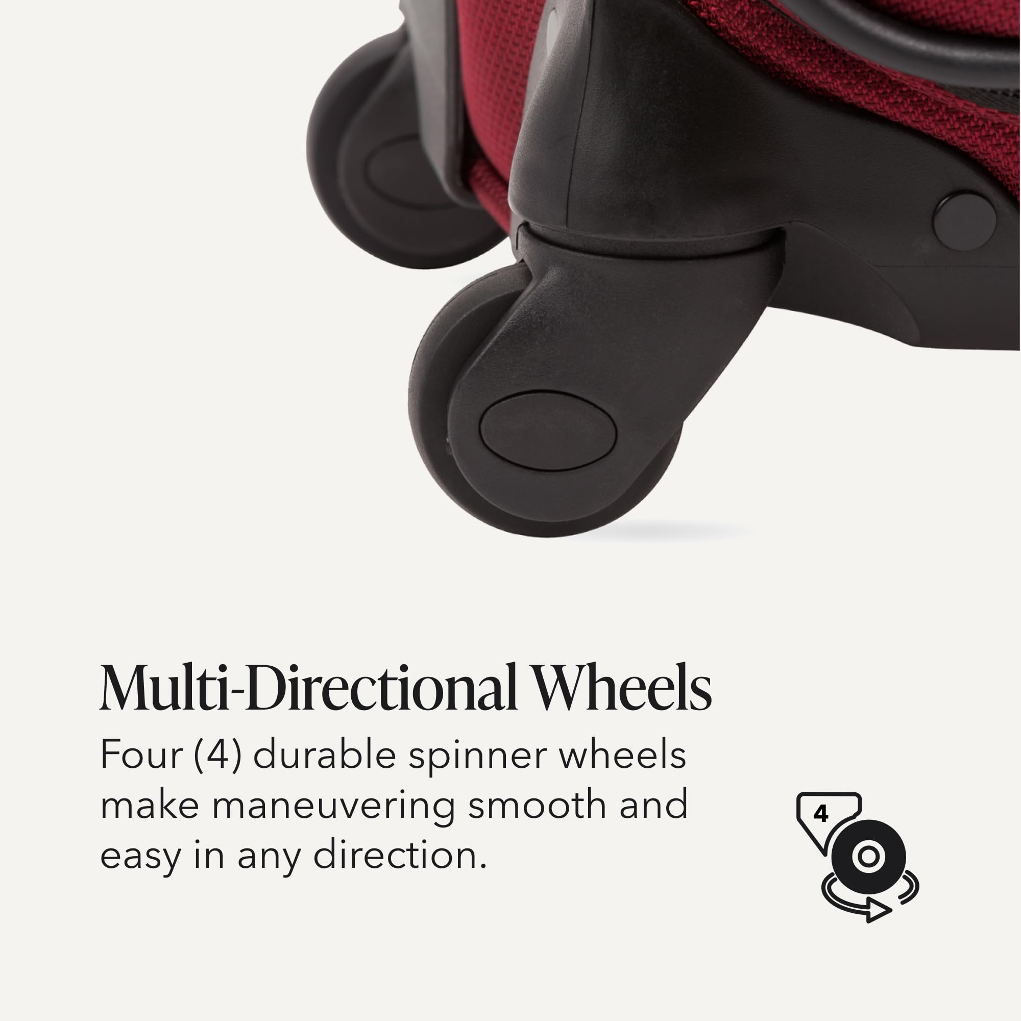 SWISSGEAR Sion Carry-On Spinner Luggage, Softside Expandable, Lightweight Suitcase, Burgundy, 22.75-Inch view 6