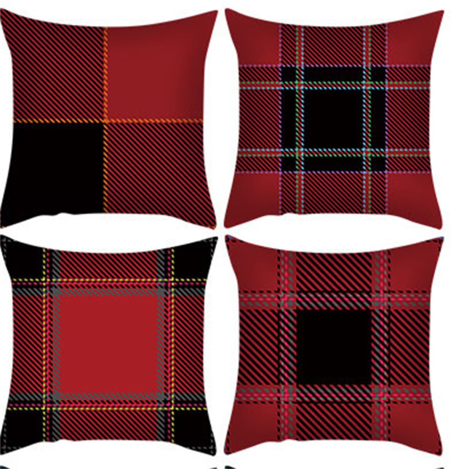 Housses coussin extérieur 70x70 imperméable lin à carreaux anti-humidité salon jardin canapé