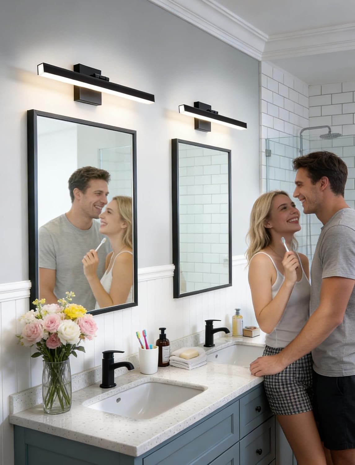 IZORRO Modern Bathroom Vanity Light 24 inch, Rotatable, 16W Dimmable Led Bathroom Light Fixture Over Mirror, Black Vanity Light Bar - ETL Certificated - Image 6