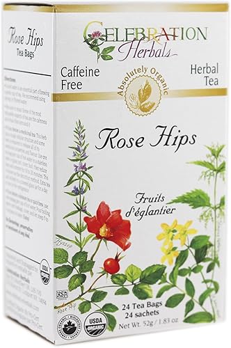 CELEBRATION HERBALS Rose HIPS Tea Organic 24 Bolsa, 0.02 libras