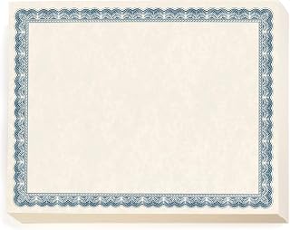 York - Papel de certificado azul y blanco, borde azul, 8.5 x 11, 100 unidades