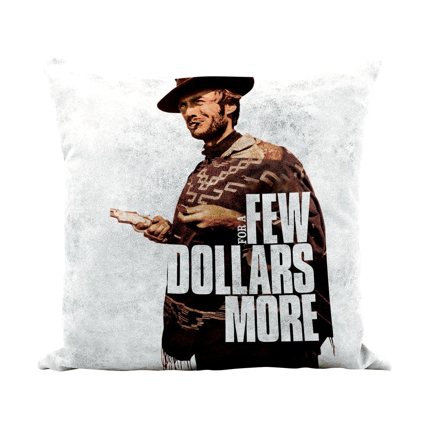 Coussin similicuir blanc anti-tache motif affiche film vintage pour rénover un fauteuil usé