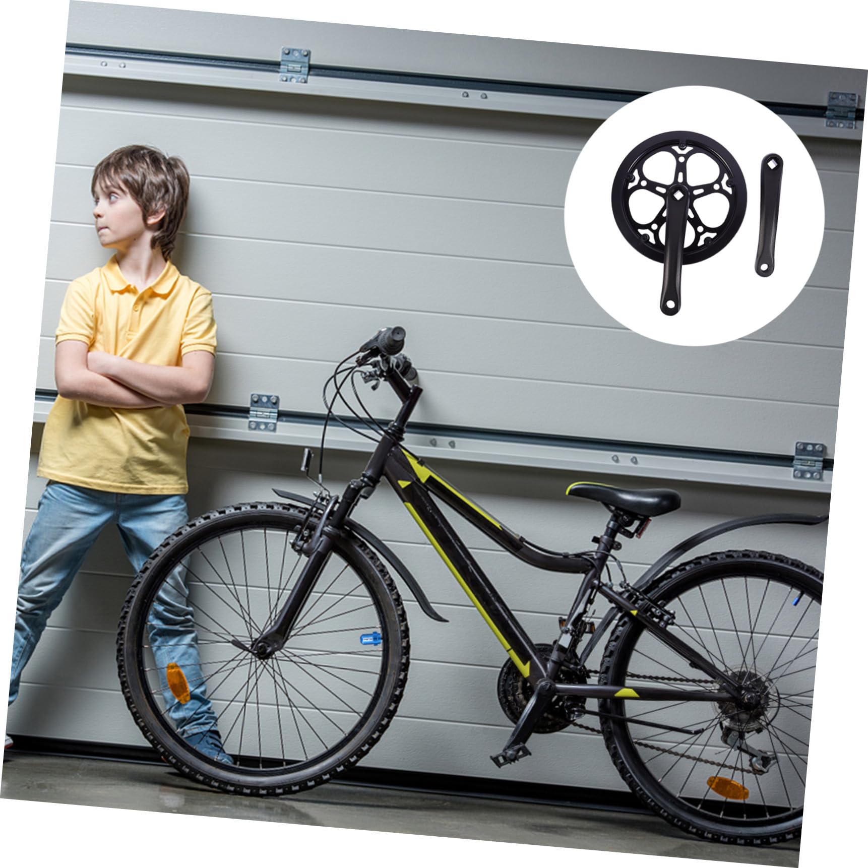 DOITOOL Guarnitura Bici Singola Nero in Ferro 52 Denti e Pedivella 170mm Resistente all'Usura Facile da Installare per Bici da Corsa e Mountain Bike
