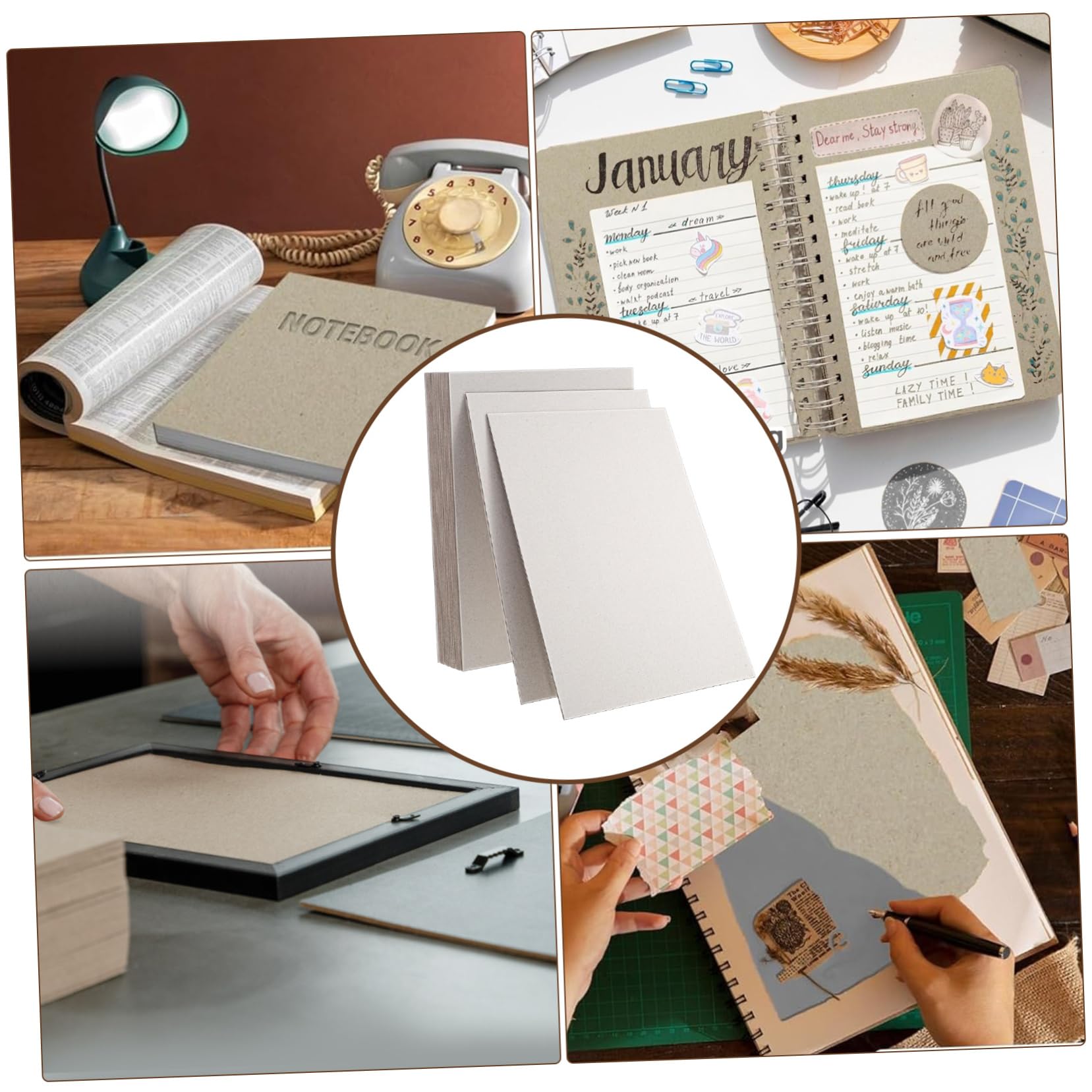 Veemoon Graue Kartonmodelle 20 Blatt, Starke Pappe für Bastelprojekte | A4-format, Geeignet für Scrapbooking und Verpackungen, Widerstandsfähig und Vielseitig Nutzbar