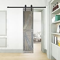 Vista 41 de K Style - Losa para puerta corrediza de granero de madera maciza con acabado de nogal oscuro y café Kona (24 x 84 pulgadas), requiere montaje