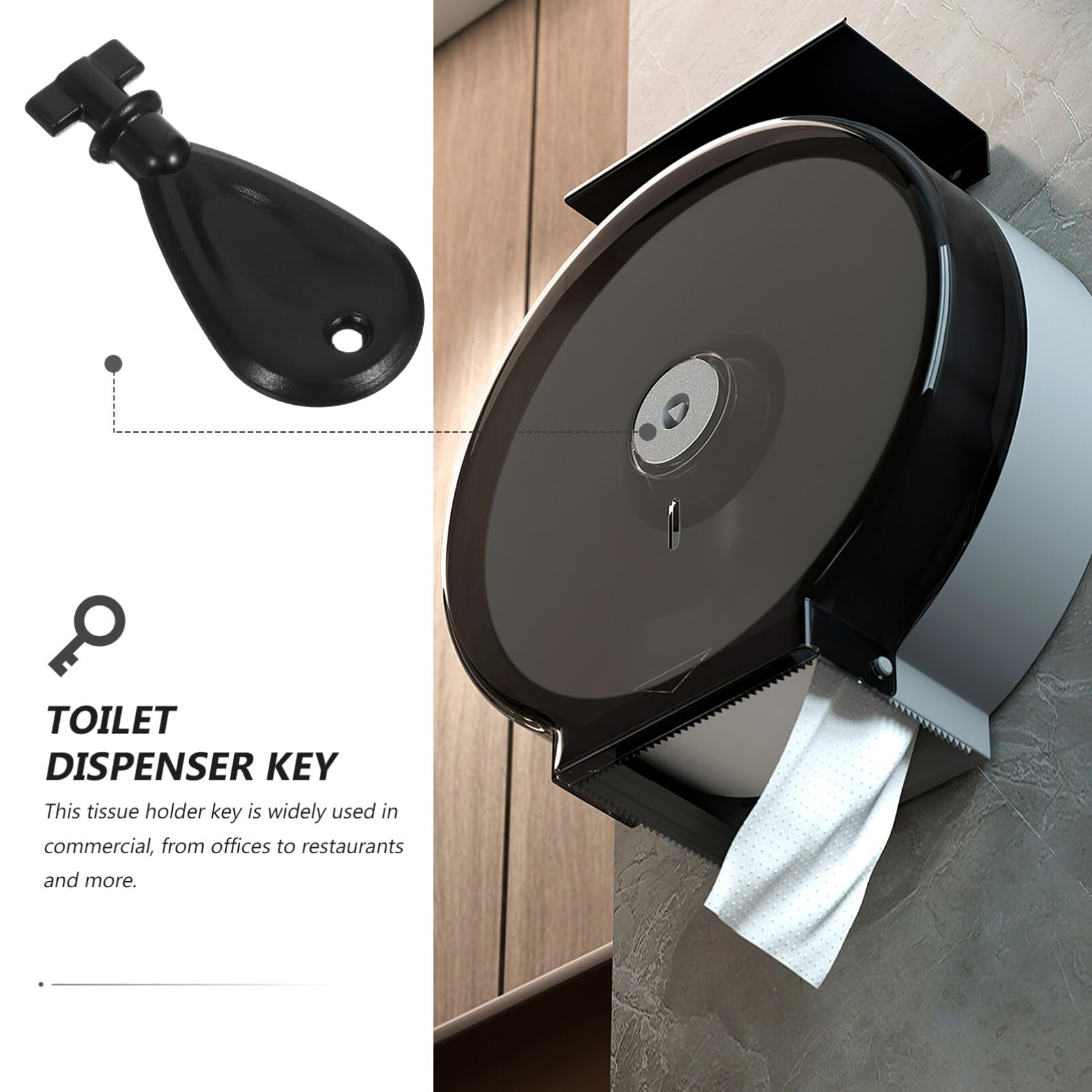 Chiave Universale Per Dispenser Carta Igienica - Plastica, Compatta 3,1x2,2x1 Cm Per Bagni Pubblici E Casa