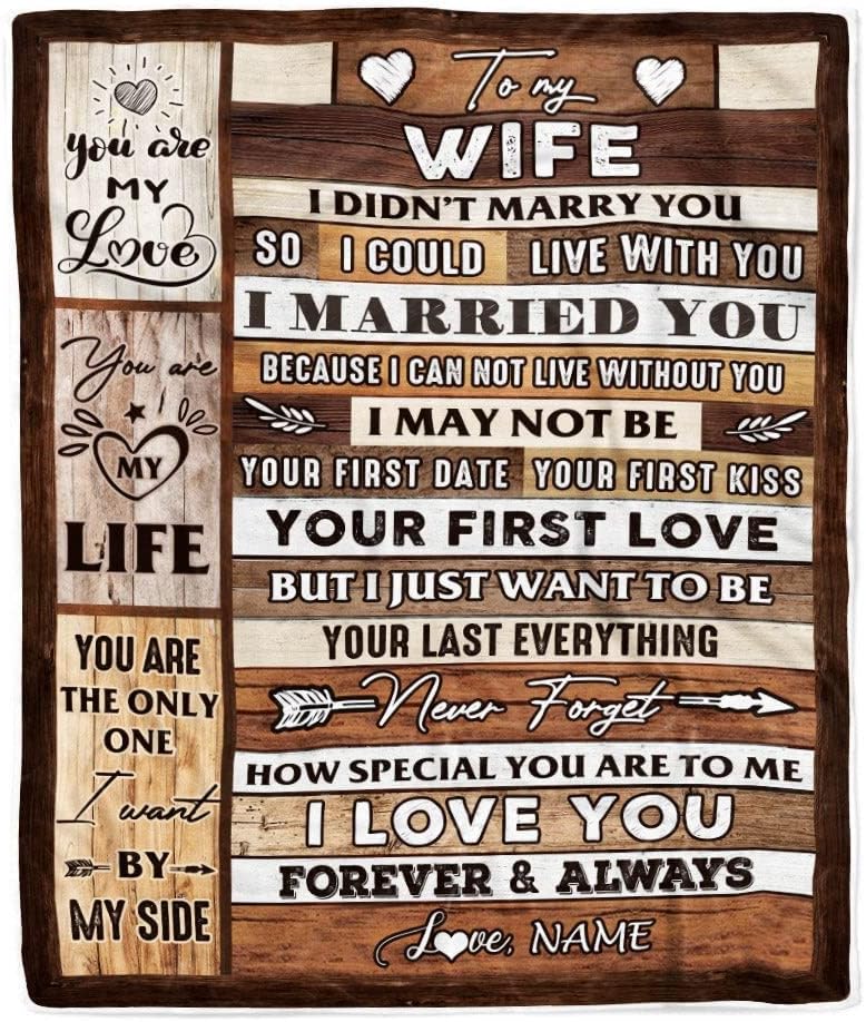 Personalized to My Wife Blanket from Husband Meeting You was Fate Wife Anniversary Wedding Valentines for Her Birthday Christmas Fleece Throw Blanket (60 x 80 in Adult Size)