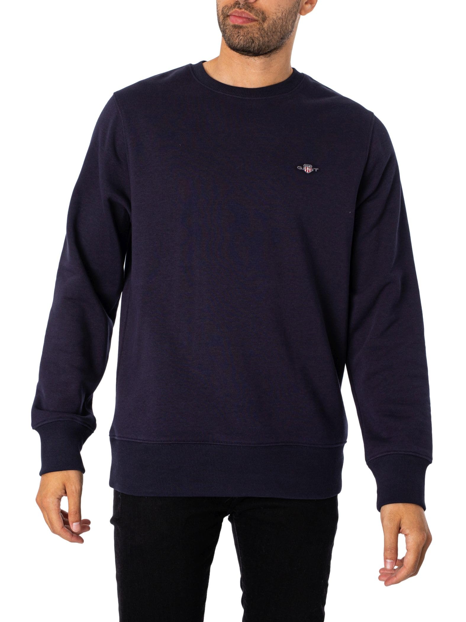 GANT Herren Reg Shield C-neck Sweat LOGO RUNDHALSPULLOVER