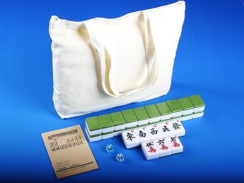 Miniatura 7 de Mahjong Tiles Mahjong de 1.6 pulgadas Juego de mahjong chino grande Set de melamina (verde)