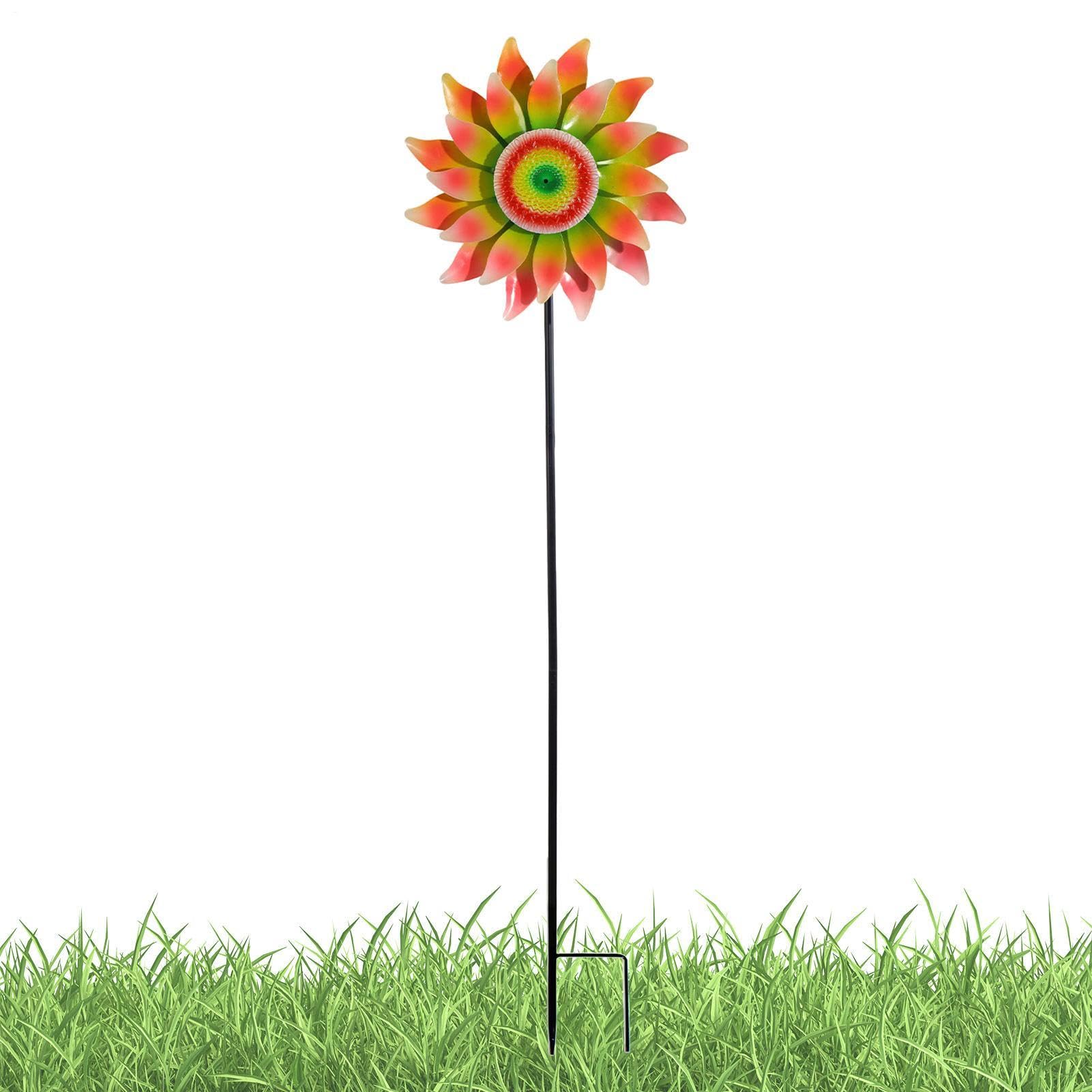Moulins à vent de jardin éolienne extérieure en métal pour décorer la pelouse et la terrasse en automne
