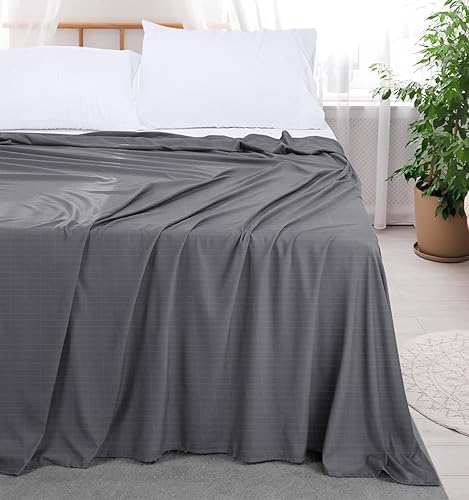 Miniatura 5 de Grounding Sheets tamaño individual para un mejor sueño, algodón de primera calidad + fibra plateada, sábana encimera con conexión a tierra para cama