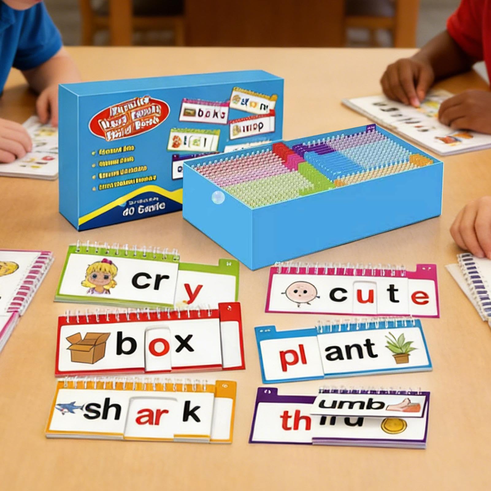 Word Family Build Book | 40 Pieces English Learning Books,Sight Words Flash Cards - for Kids Ages 3-8, Classroom, Preschool, Homeschool, Early Learning