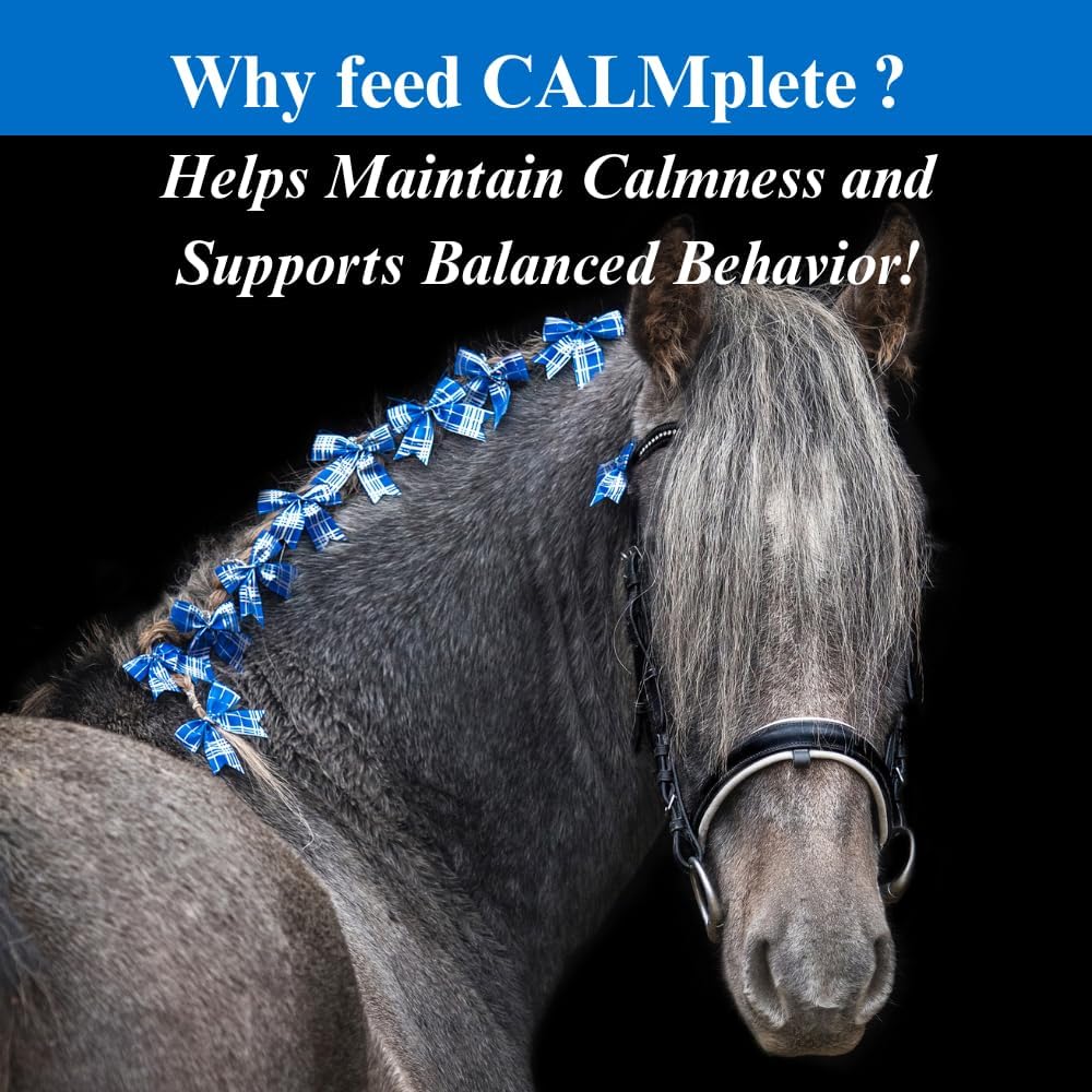 SU-PER CALMplete Calming Horse Supplement - Maintain Calmness & Balanced Behavior - Thiamine, Tryptophan & Magnesium - 4 Pounds