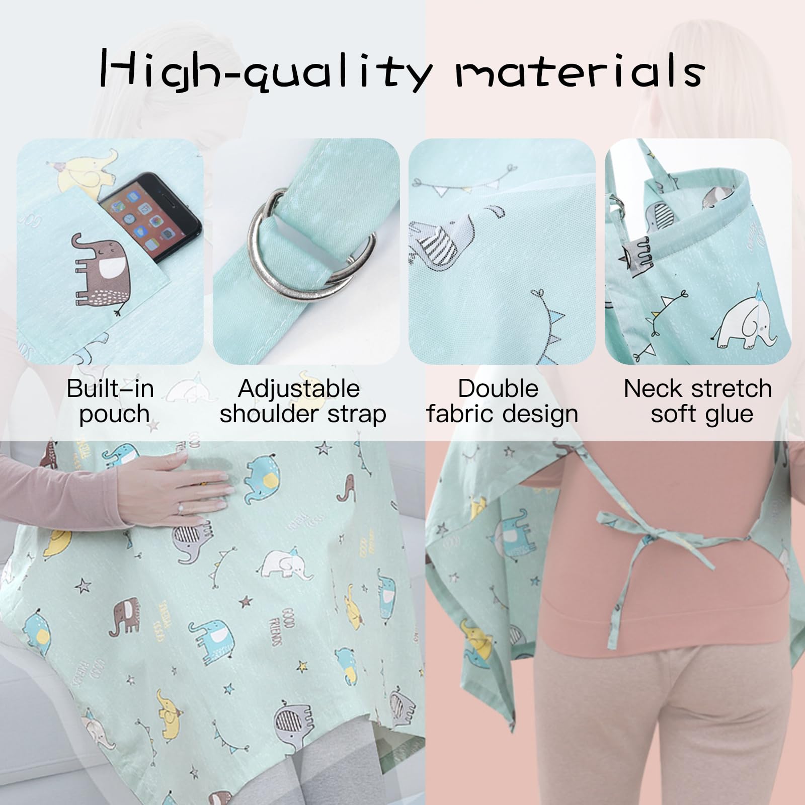 Cape allaitement pour les déplacements,écharpe d'allaitement en coton, couverture d'allaitement polyvalente, couverture de breastfeeding, chiffon d'allaitement, lingettes et écharpes