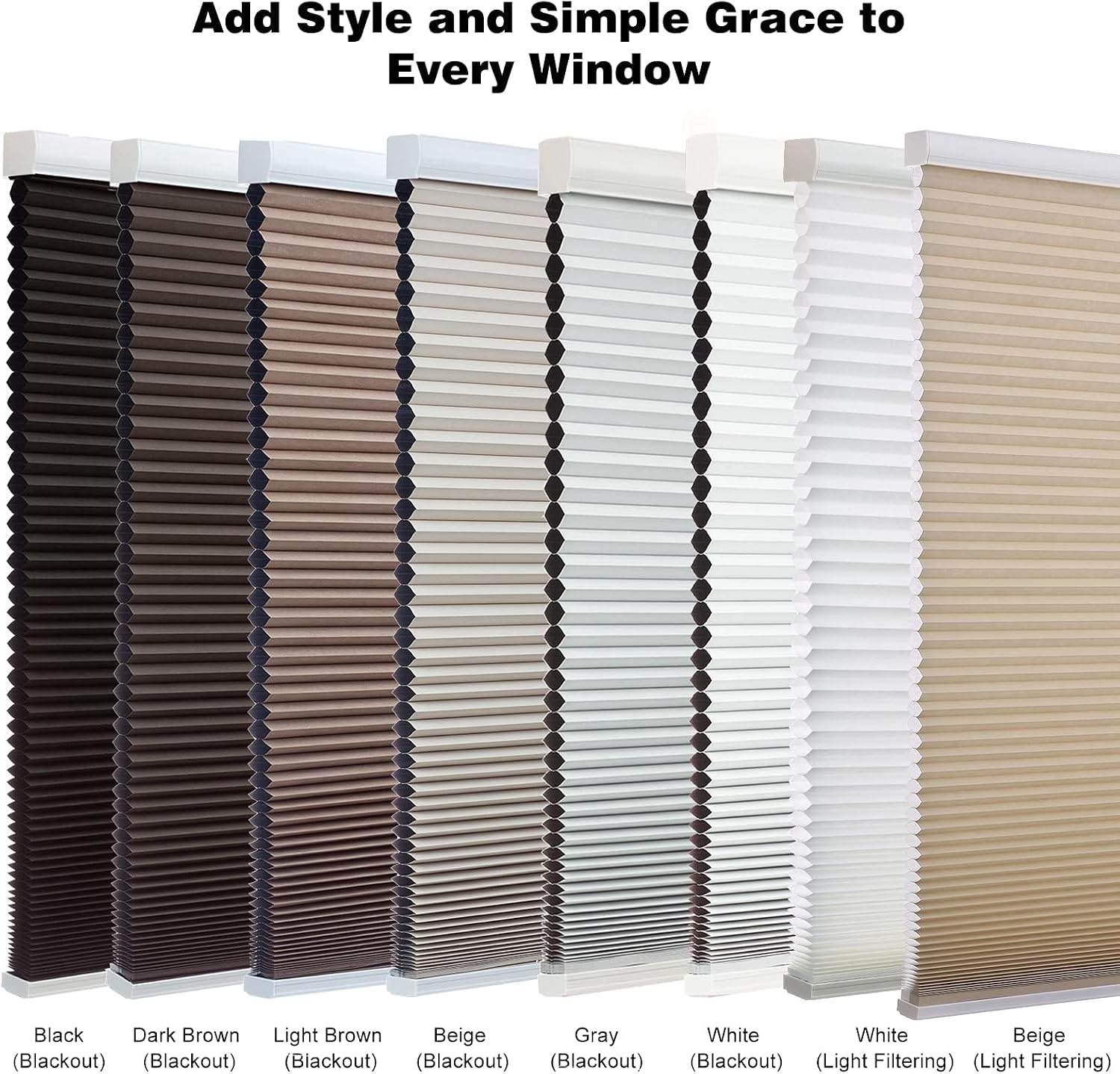 Changshade Cordless Cellular Shades, Blackout Honeycomb Shades for Windows, Pull Down Pleated Blinds, Easy to Install for Indoor Windows and French Doors,21" W x 50" H, Light Beige