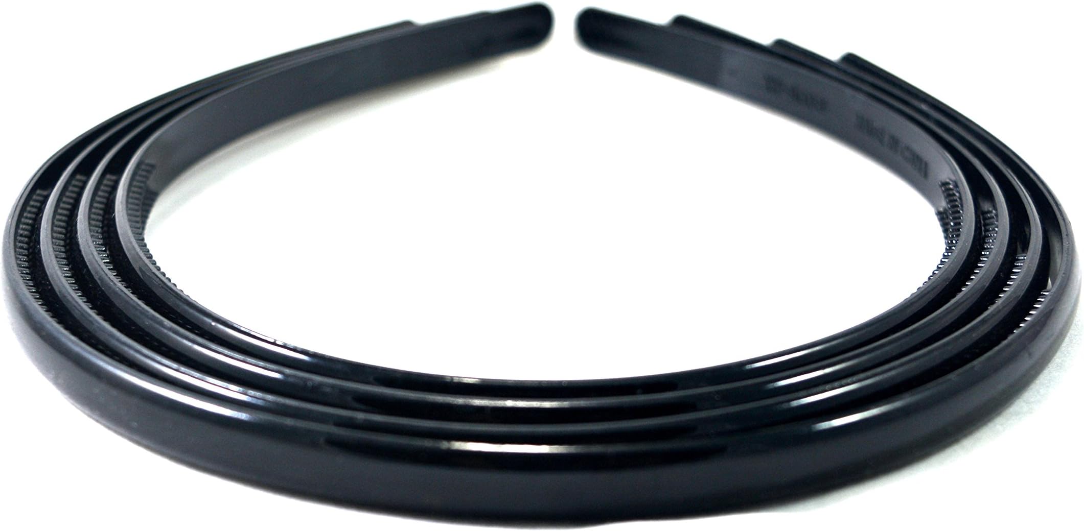 Anokhi ADA Daily Use Black Plastic Sleek Hair Bands for Girls (Combo of 4 Bands)