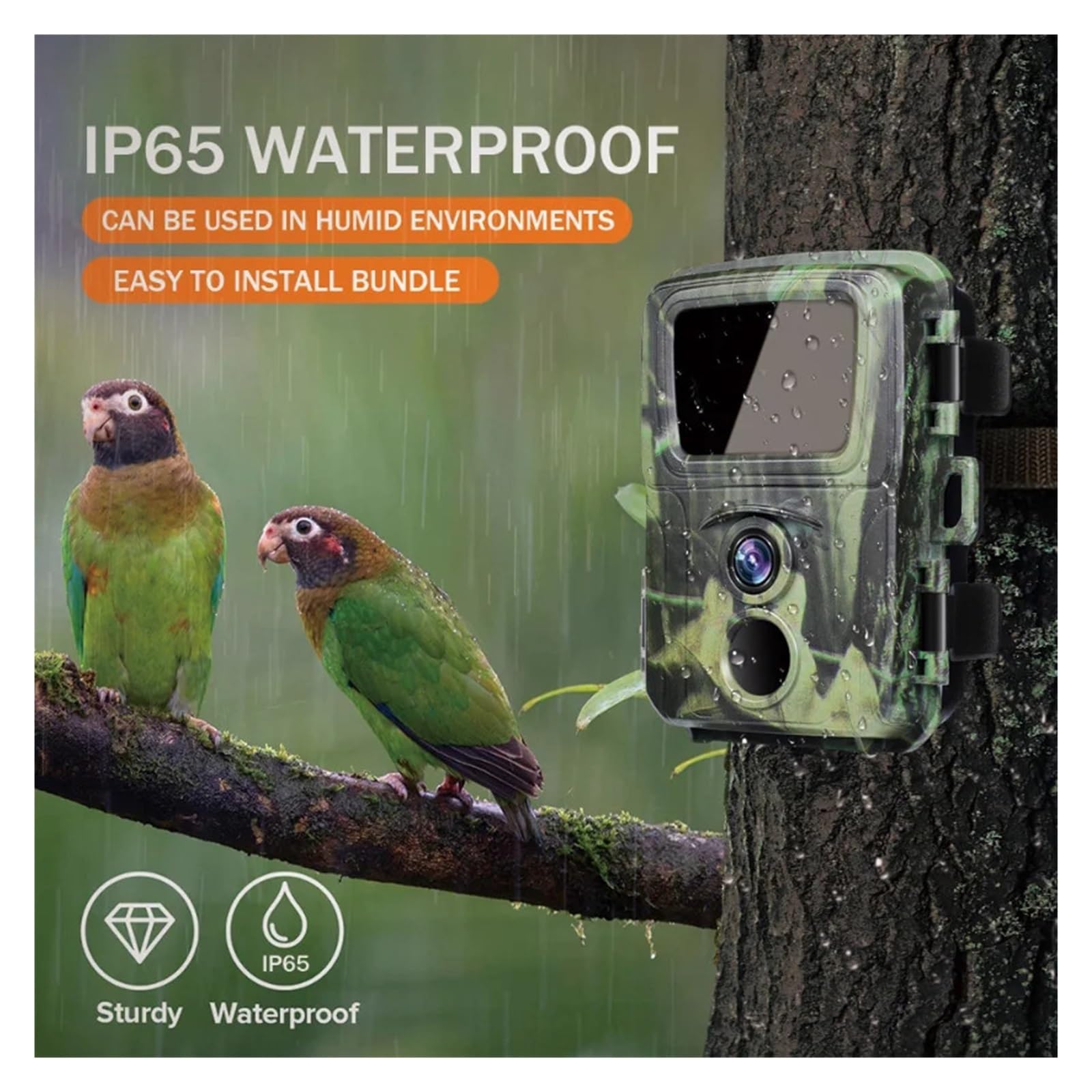 Kamera Obserwacji Dzikiej Przyrody Outdoor 20MP Mini Trail Kamera Myśliwska Wildlife Hunter Kamery 1080P Dla Zwierząt Leśnych Fotopułapka Śledzenie Nadzoru Niezawodny Dokładny Monitoring