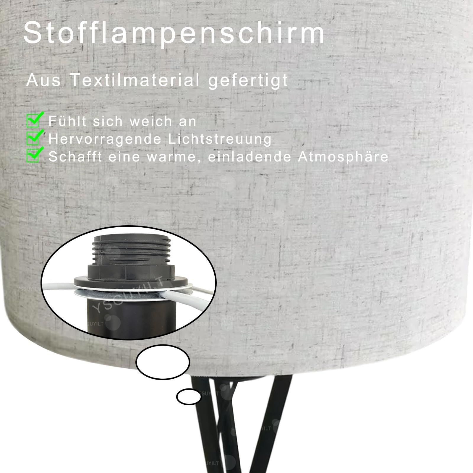 Dimmbare LED Stehlampe mit FußSchalter und Dreifuß,Moderne Stehlampe | Ausgestattet mit E27-GlüHbirne, mit Zwei Farbtemperaturen,Geeignet für Wohnzimmer, Schlafzimmer, Arbeitszimmer und BüRo