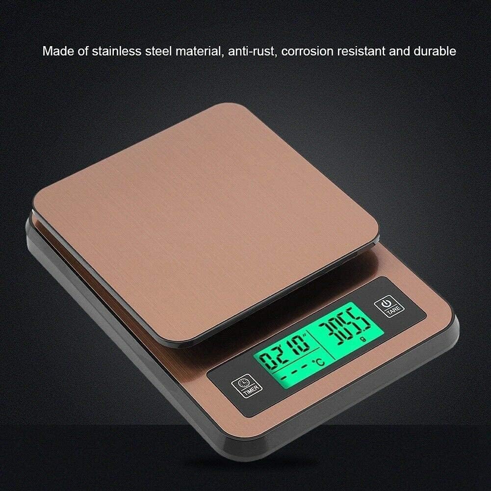 Báscula de Comida for Cocina, báscula de café LED, báscula electrónica Multifuncional for Hornear, báscula de Cocina con función de sincronización